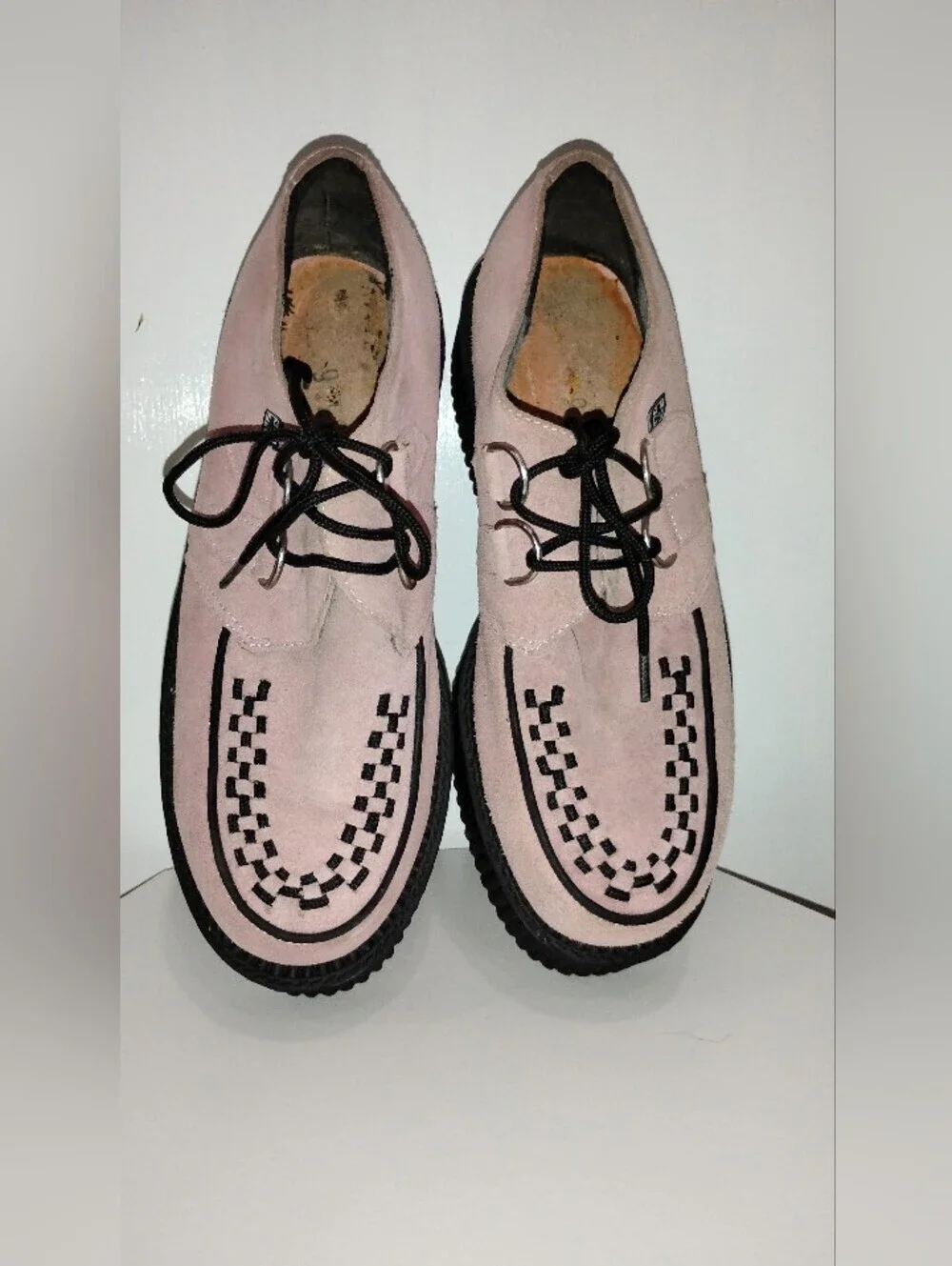 PINK SUEDE TUK PLATFORM CREEPERS